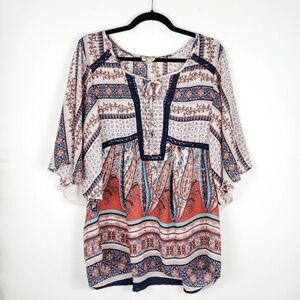 Anthropologie Fig & Flower Paisley and Floral Top XL